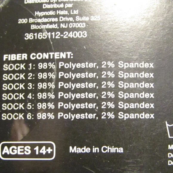 Socks | Shoe Size 8-12 | 6-Pair | Casual Crew | Ghost Faces | Uni-Sex - Picture 4 of 5